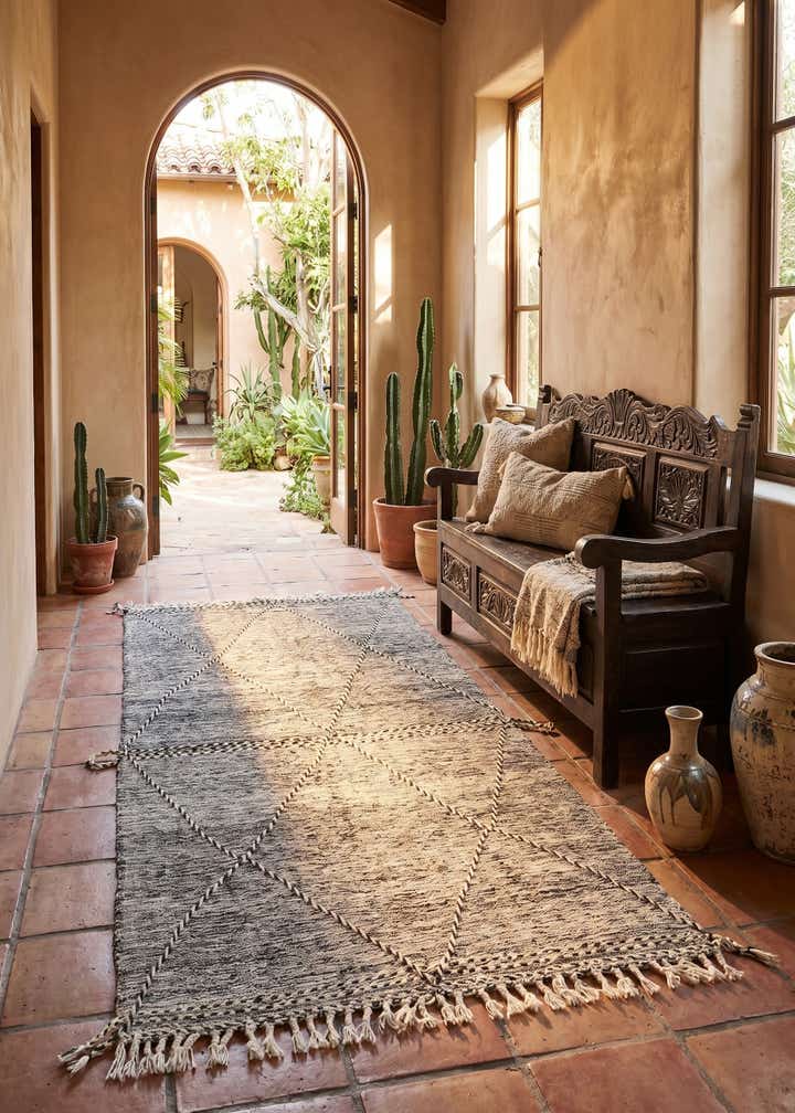 5' 4 x 9' 6 Hand Knotted Moroccan Wool Runner Rug