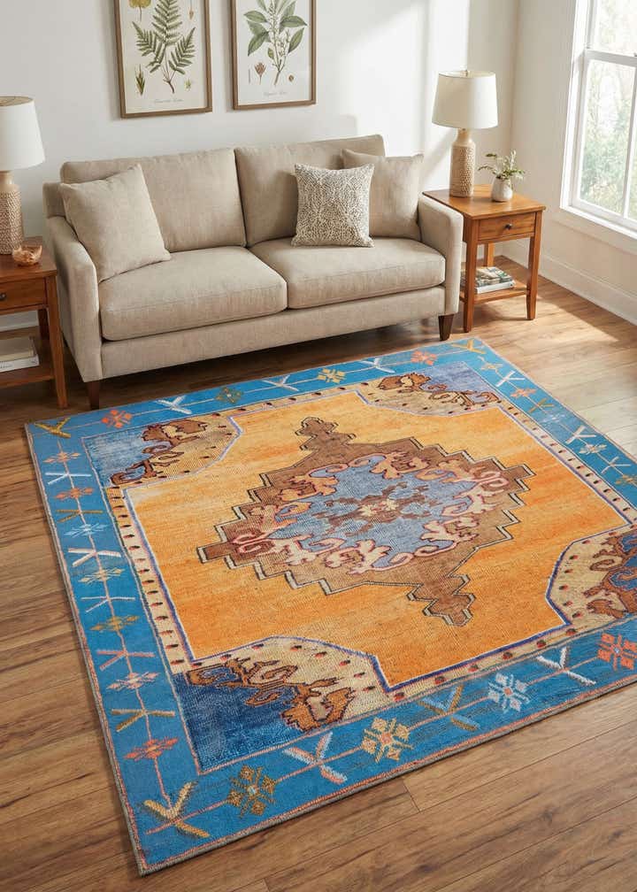 7' 6 x 7' 6 Washable Timeless Square Rug