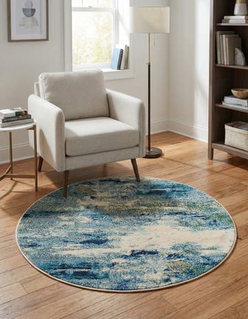 4' x 4' Washable Theia Round Rug