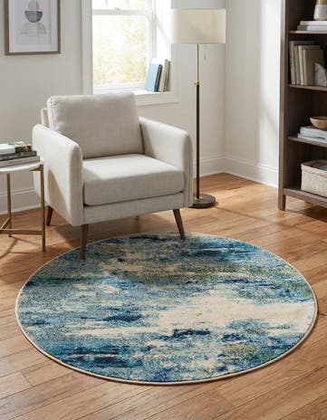 4' x 4' Washable Theia Round Rug