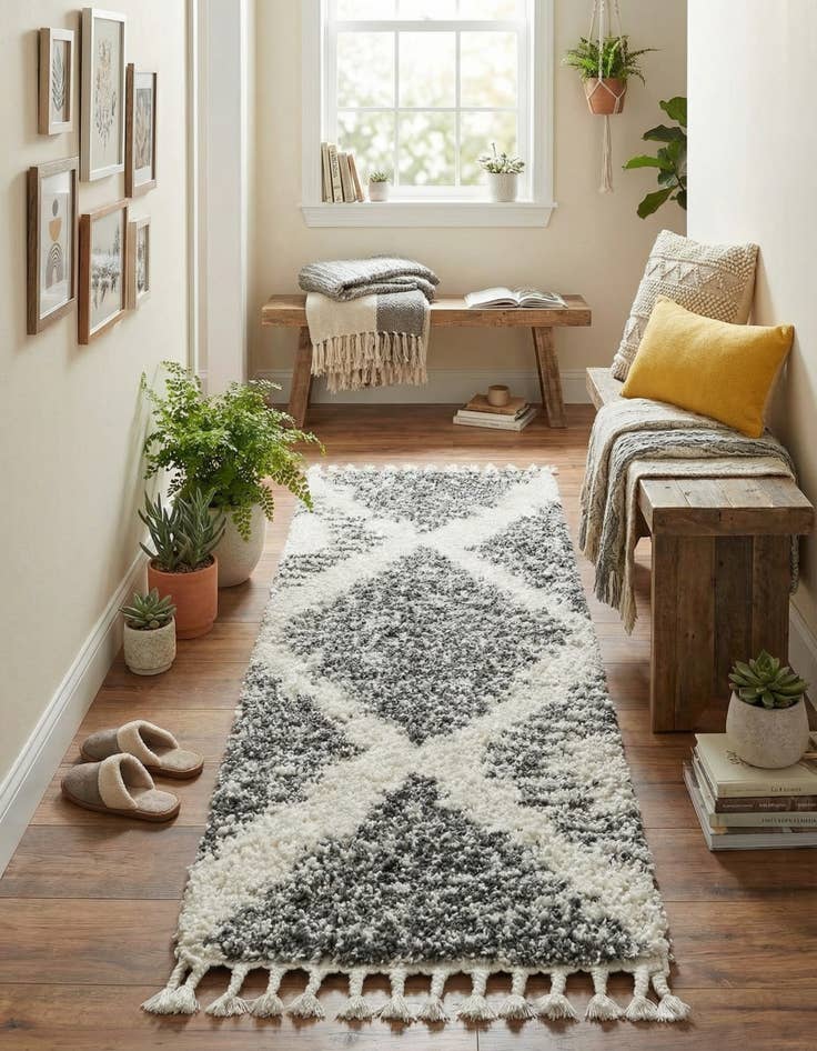 Detail image of 2' x 6' Serenity Shag Runner Rug