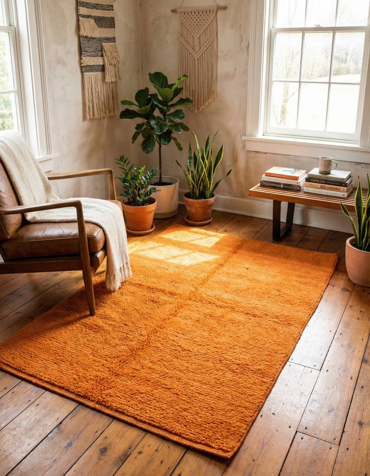 Detail image of 3' 10 x 5' 3 Hand Knotted Moroccan Wool Rug