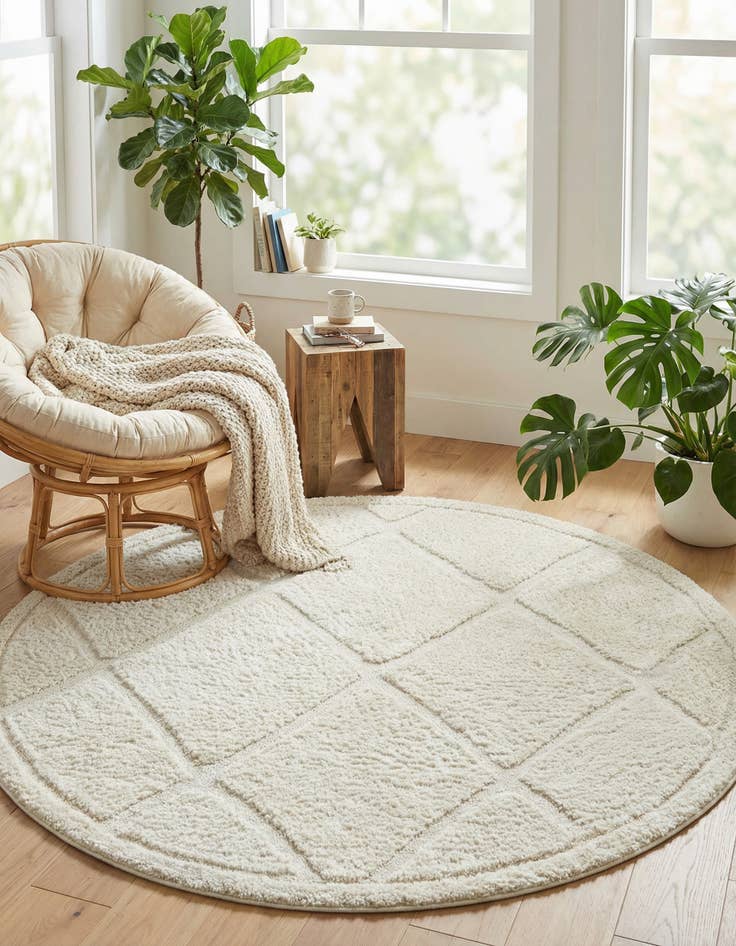 Detail image of 7' 10 x 7' 10 Trellis Shag Round Rug