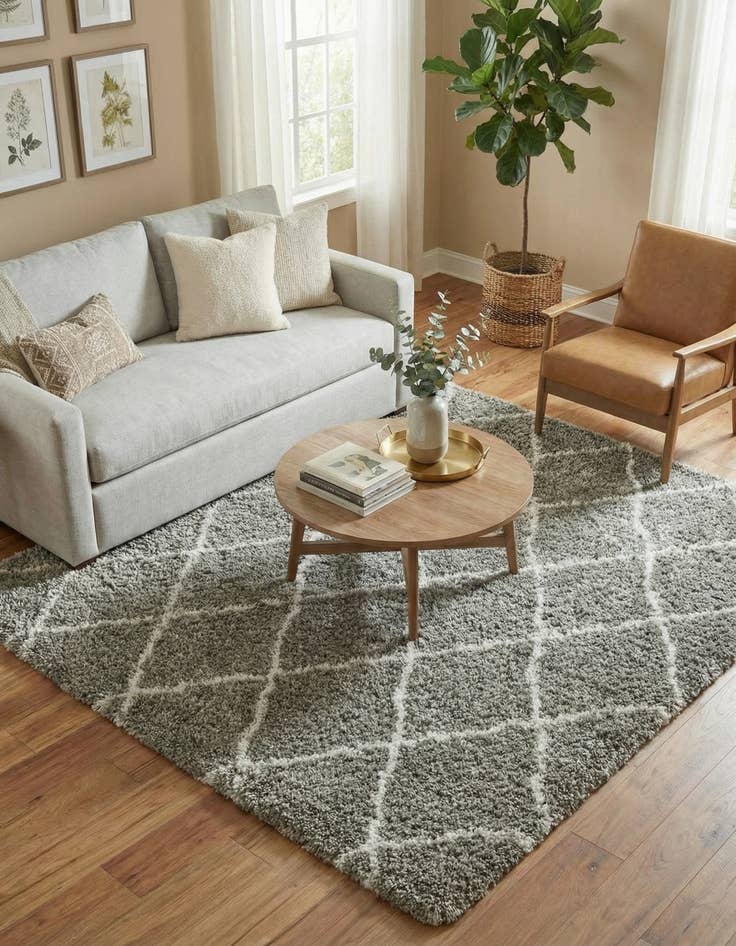 Detail image of 8' x 8' Moroccan Shag Square Rug