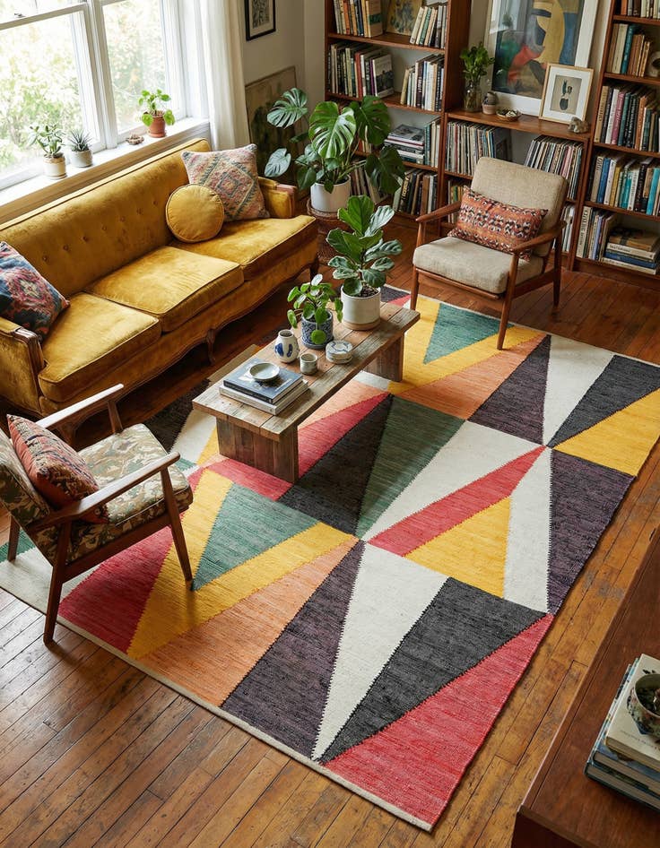 Detail image of 9' x 12' Hand Braided Chindi Cotton Rug