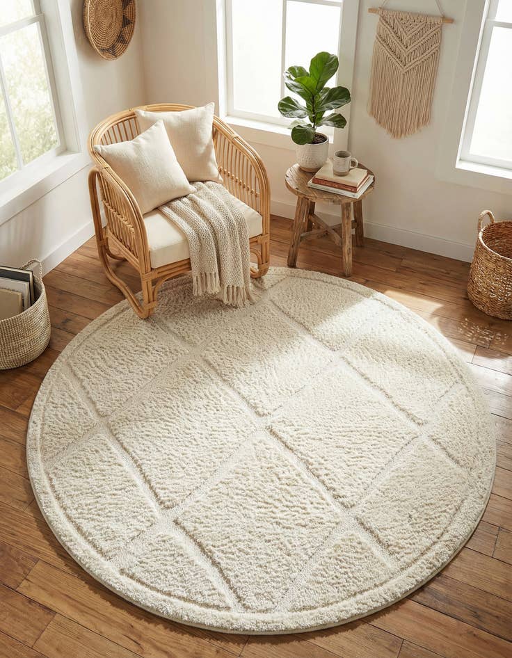 Detail image of 7' 10 x 7' 10 Lattice Shag Round Rug