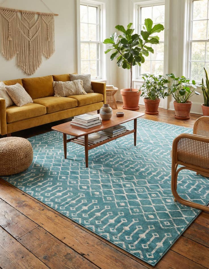 Detail image of 7' 10 x 10' Kasbah Trellis Rug