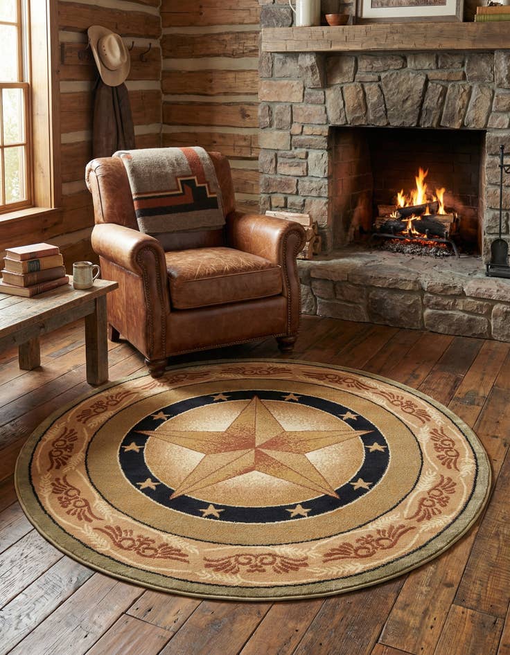 Detail image of 5' 3 x 5' 3 Pioneer Round Rug