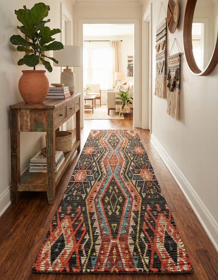 Detail image of 2' x 8' Chenille Jute Runner Rug