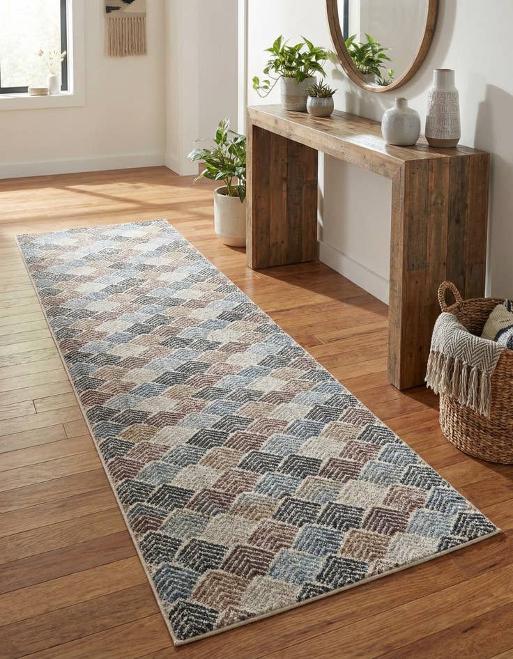 Detail image of  2' 7 x 12' Eco Trellis Runner Rug