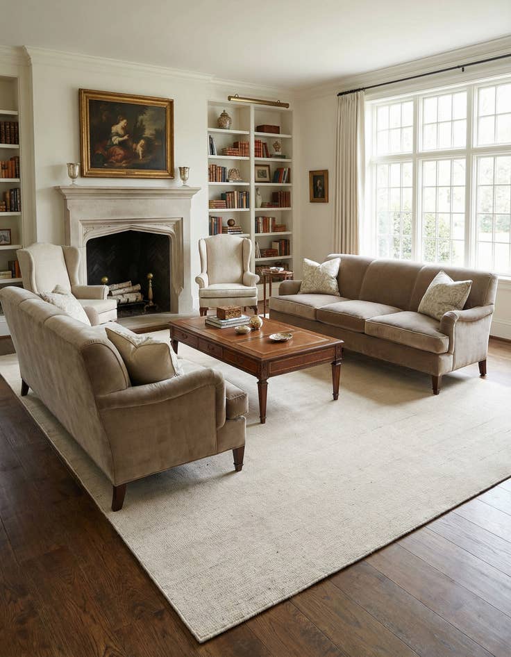 Detail image of 7' 10 x 10'  Hand Woven Jill Zarin English Manor Farmhouse Wool Rug