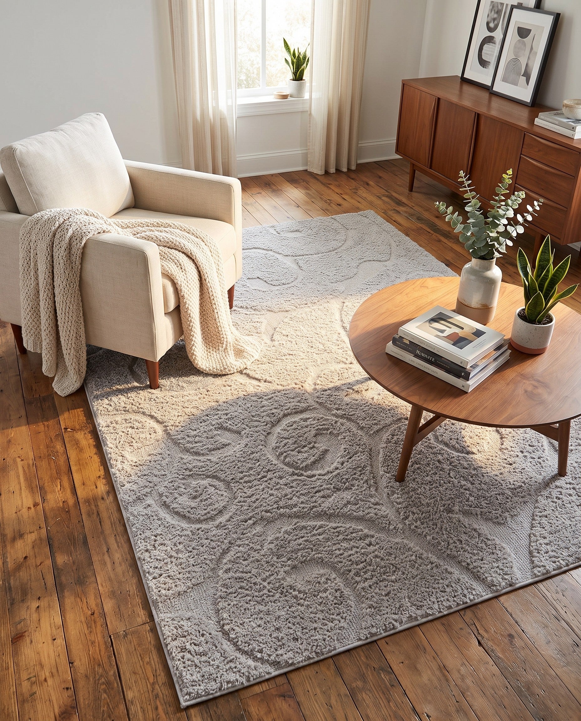 5' x 7' Floral Shag Rug