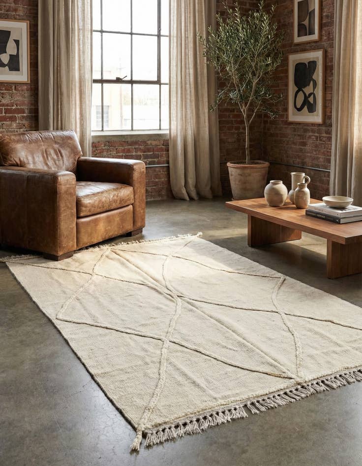 Detail image of 3' 10 x 6' Hand Woven Kilim Modern Wool Rug