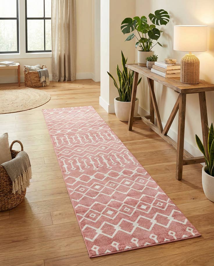 Detail image of 2' 7 x 12' Bohemian Trellis Runner Rug