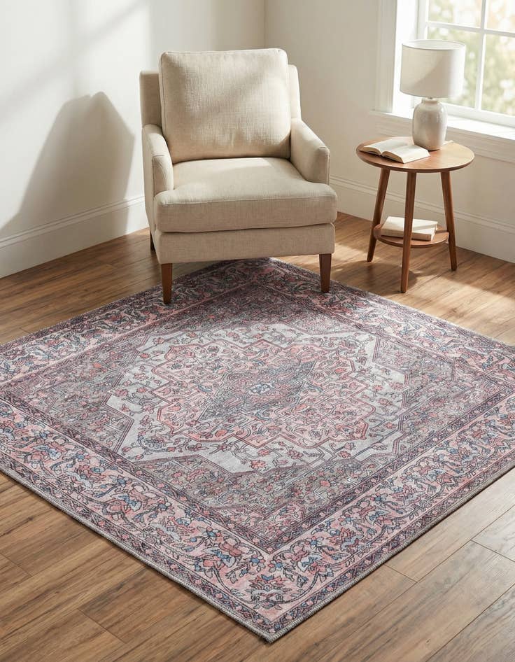 Detail image of 5' 3 x 5' 3  Washable Mangata Square Rug