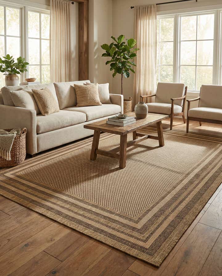 8' x 11' 4 Easy-Clean Border Indoor / Outdoor Rug