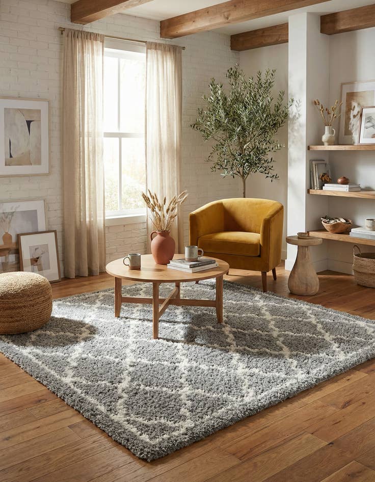 Detail image of 8' x 8' Infinity Shag Square Rug