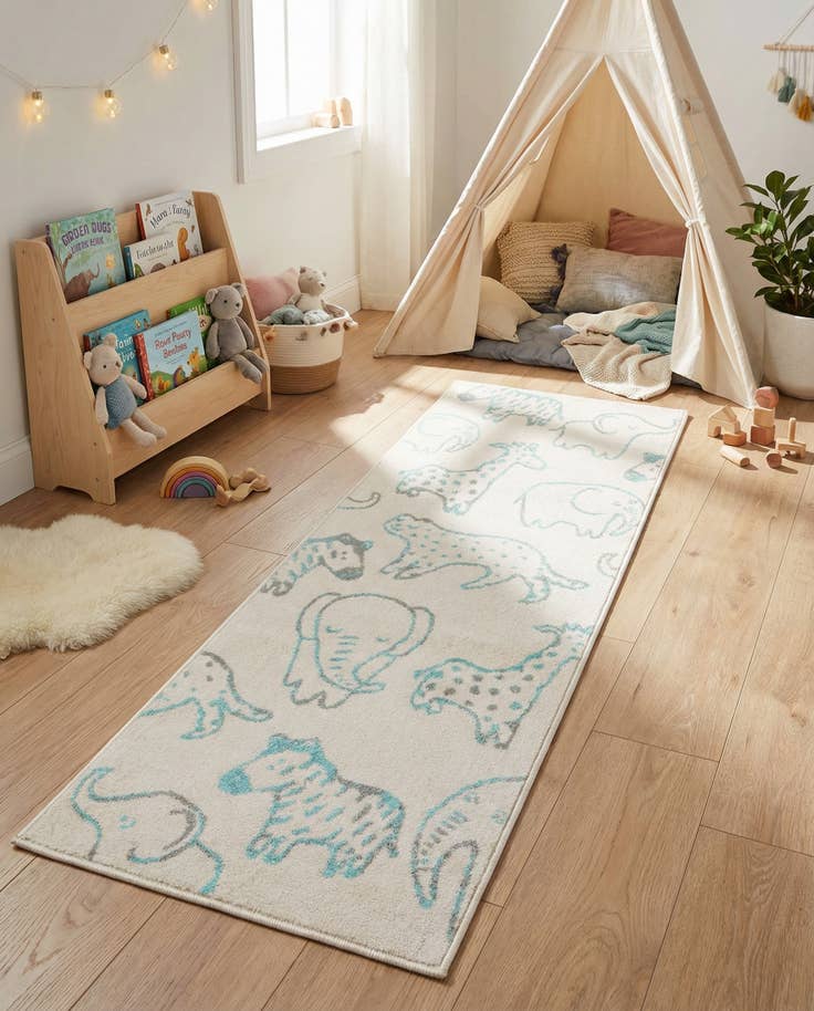 Detailansicht von 65cm x 185cm Animals Whimsy Kids Läufer Teppich