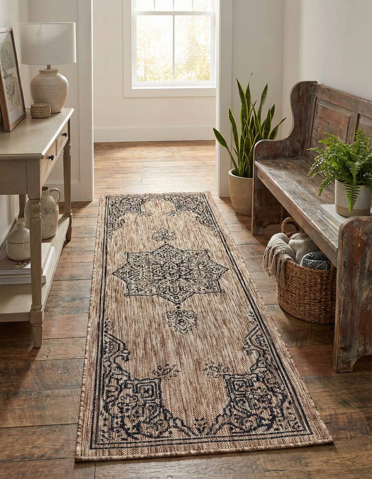 Detail image of 2' x 6' Easy-Clean Traditional Indoor / Outdoor Runner Rug