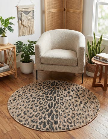 3' x 3' Easy-Clean Safari Indoor / Outdoor Round Rug