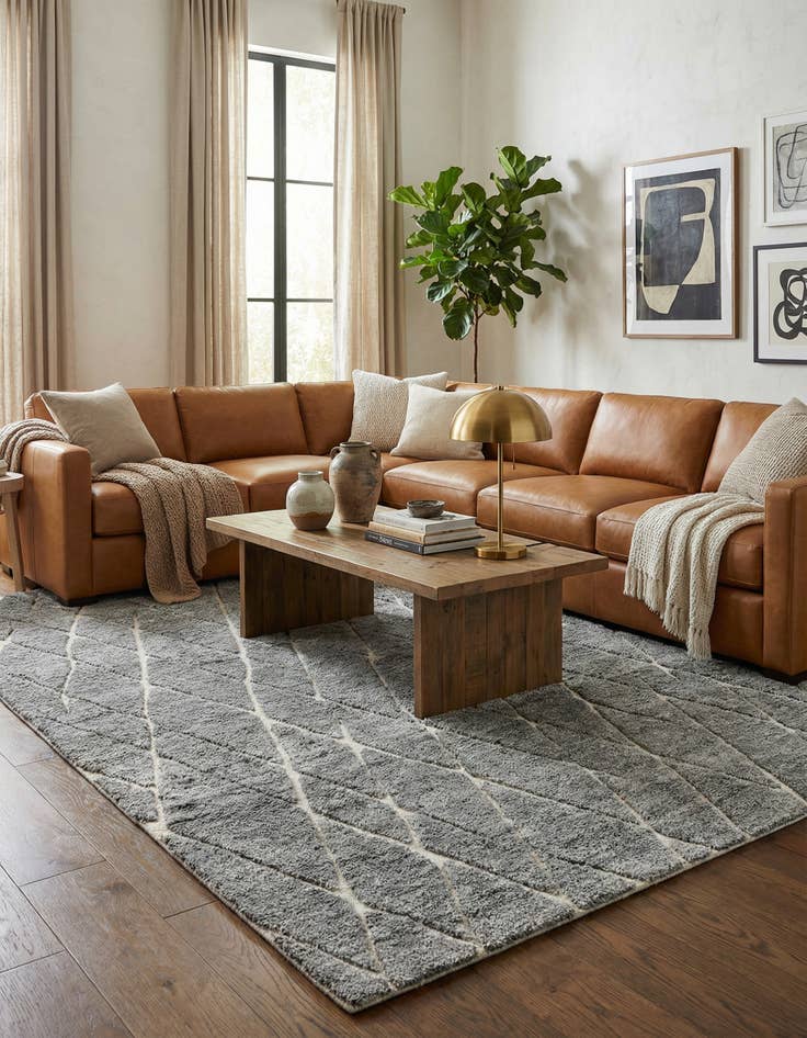 Detail image of 6' 1 x 9' Atlas Moroccan Wool Rug