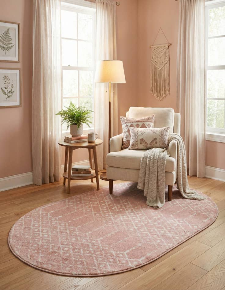 Detail image of 4' x 6' Paxon Trellis Oval Rug