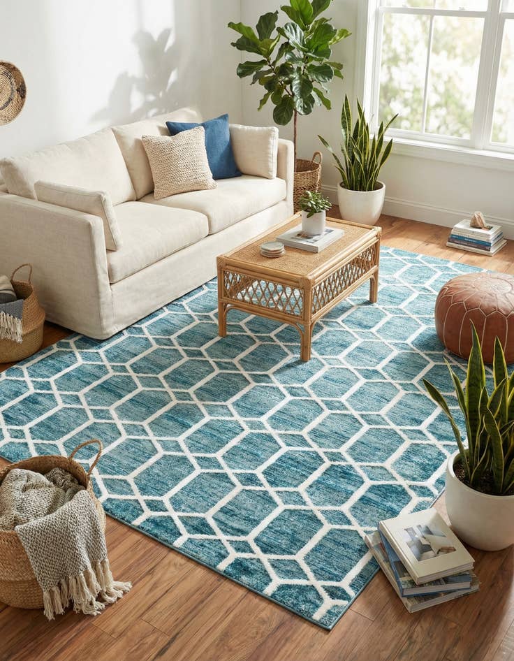Detail image of  7' x 10' Lattice Trellis Rug