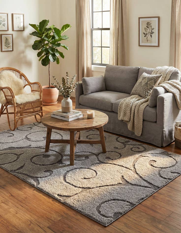 Detail image of 5' x 8' Botanical Shag Rug