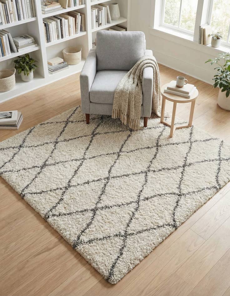 Detail image of 5' 3 x 5' 3 Moroccan Shag Square Rug