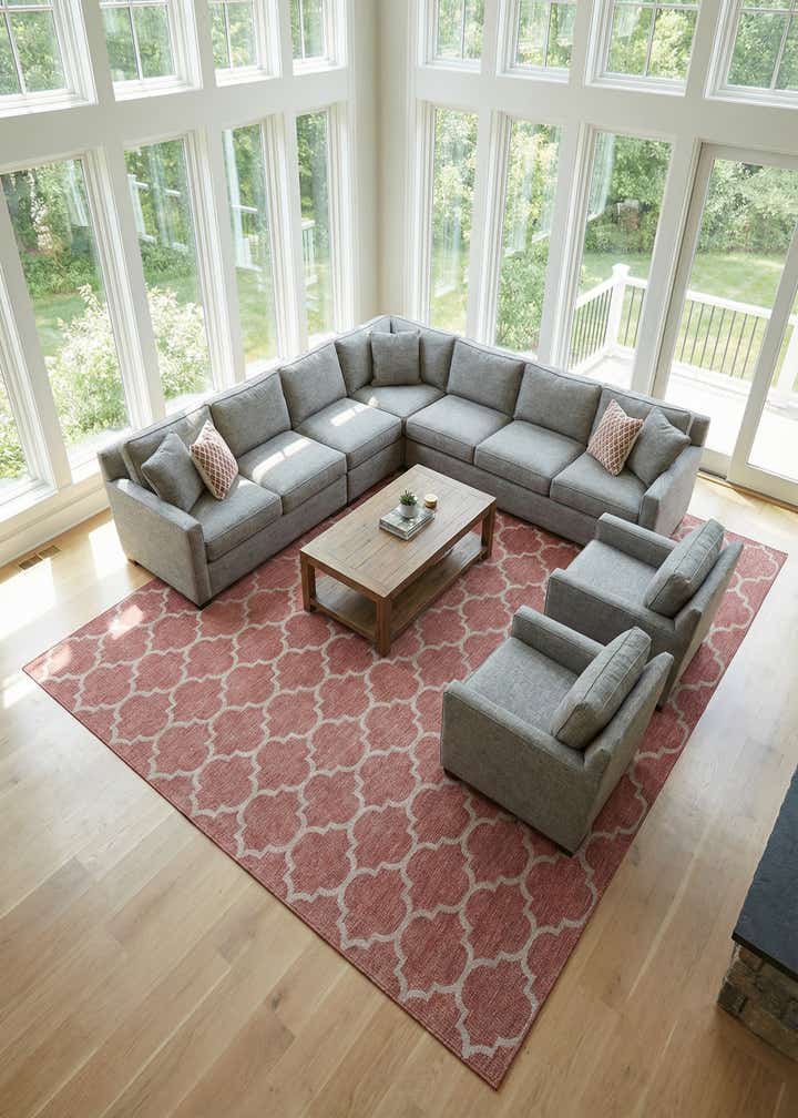 13' x 13' Easy-Clean Trellis Indoor / Outdoor Square Rug
