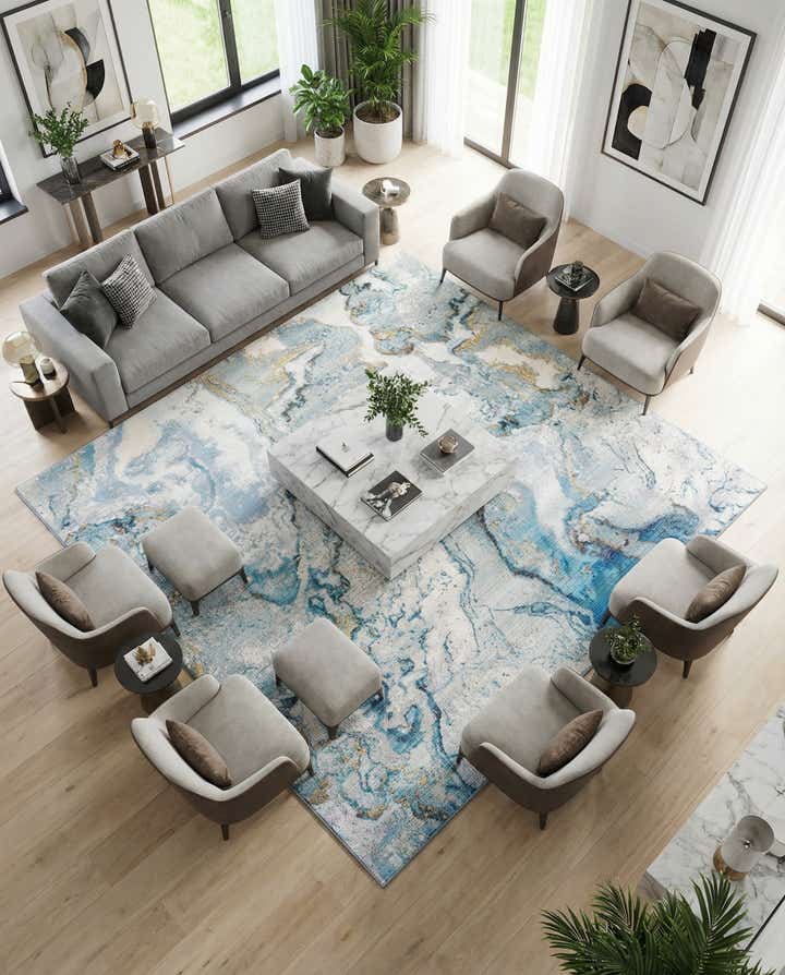 10' x 10' Easy-Clean Modern Indoor / Outdoor Square Rug