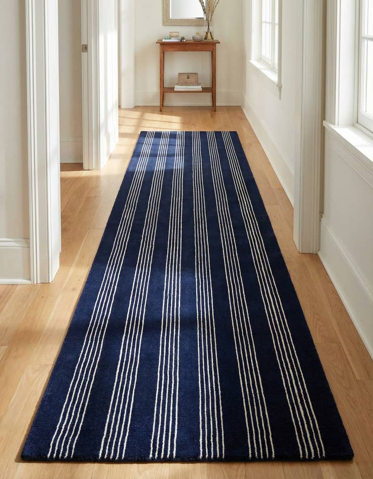 Detail image of 3' 3 x 10' Jill Zarin Striped Wool Runner Rug