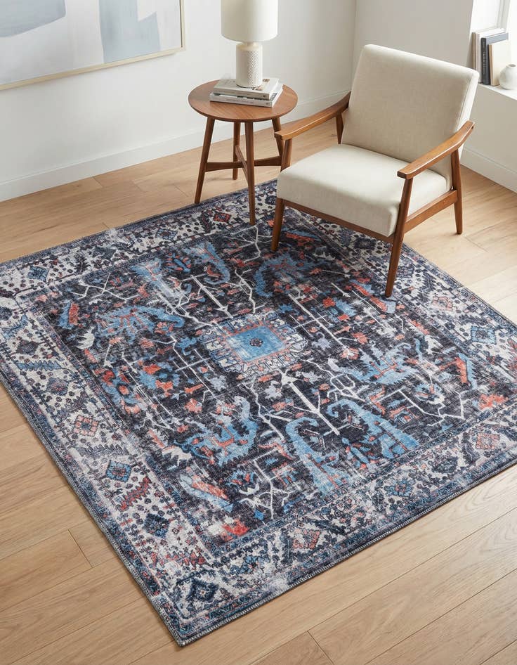 Detail image of 5' 3 x 5' 3  Washable Mangata Square Rug