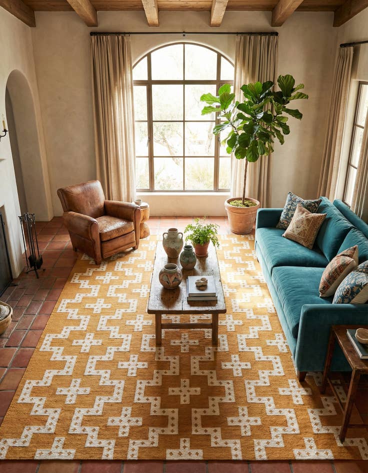 Detail image of 9' x 12' Hand Woven Kilim Wool Rug