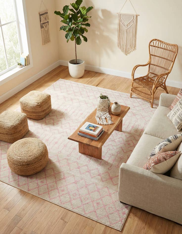 Detail image of 10' x 10' Moroccan Trellis Square Rug