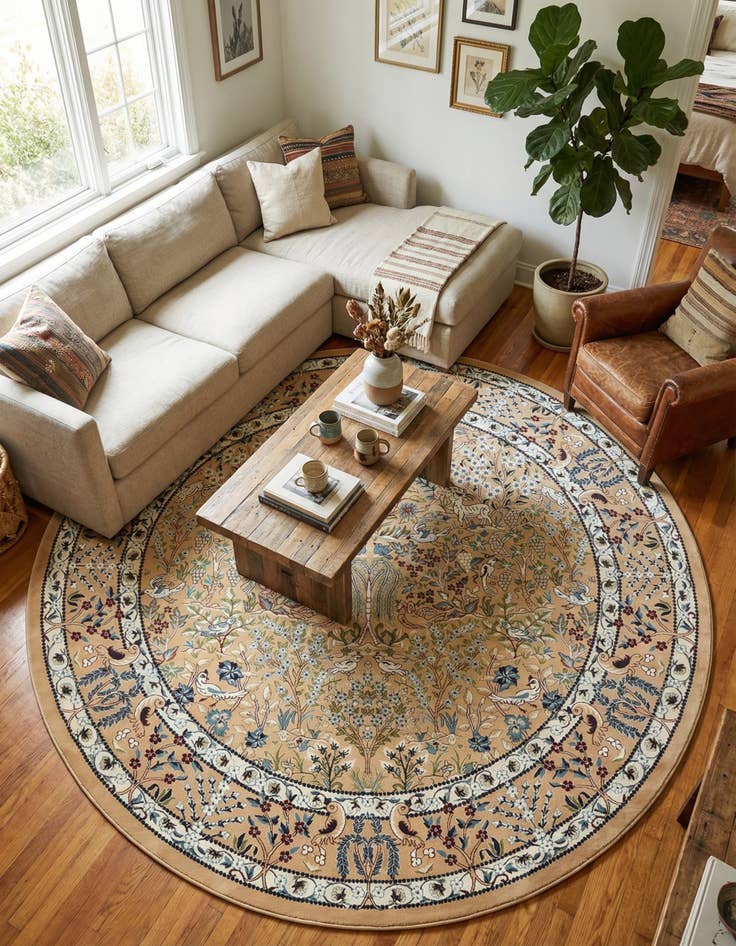 Detail image of 10' x 10' Nain Design Round Rug