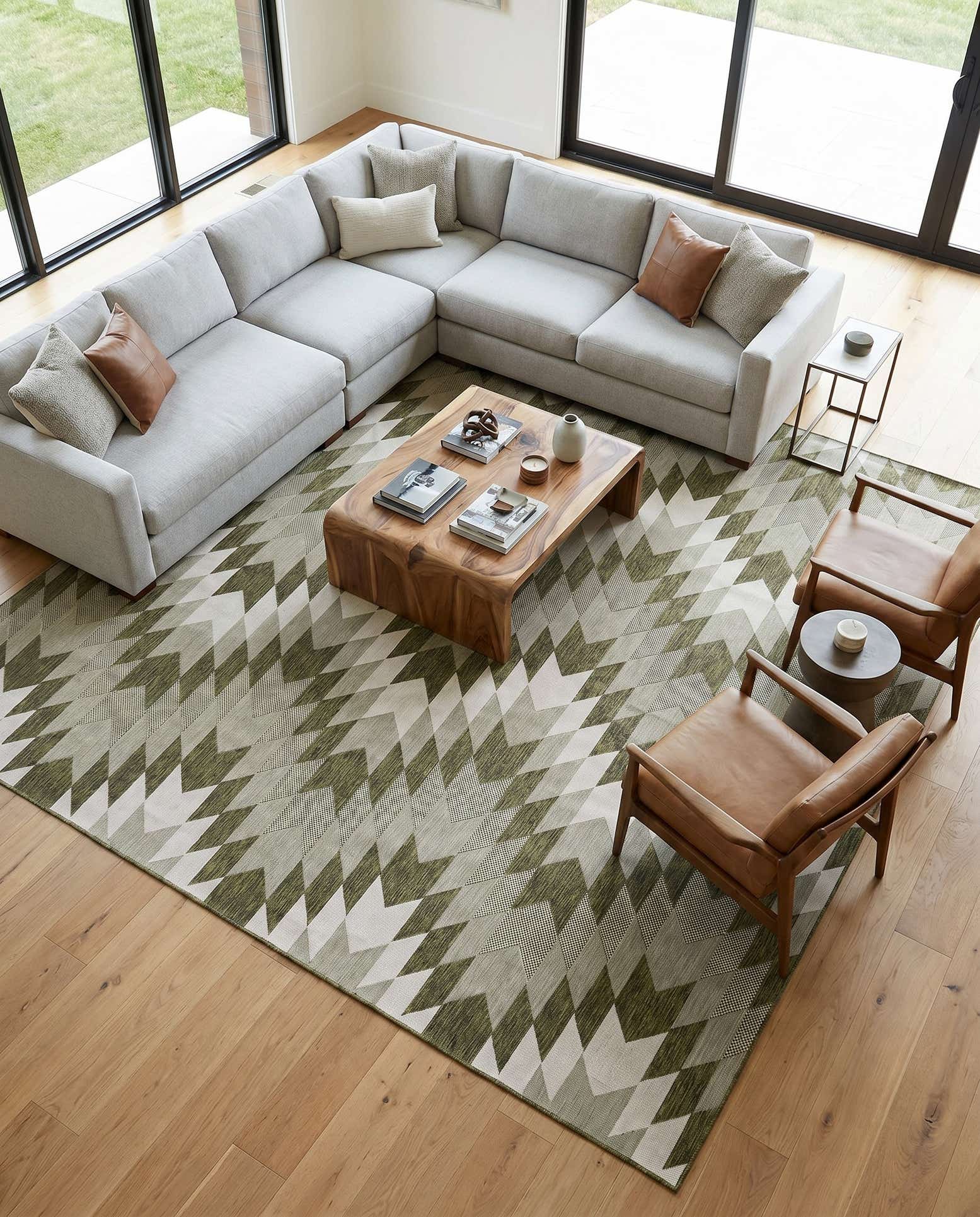 13' x 13' Easy-Clean Modern Indoor / Outdoor Square Rug