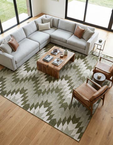 13' x 13' Easy-Clean Modern Indoor / Outdoor Square Rug