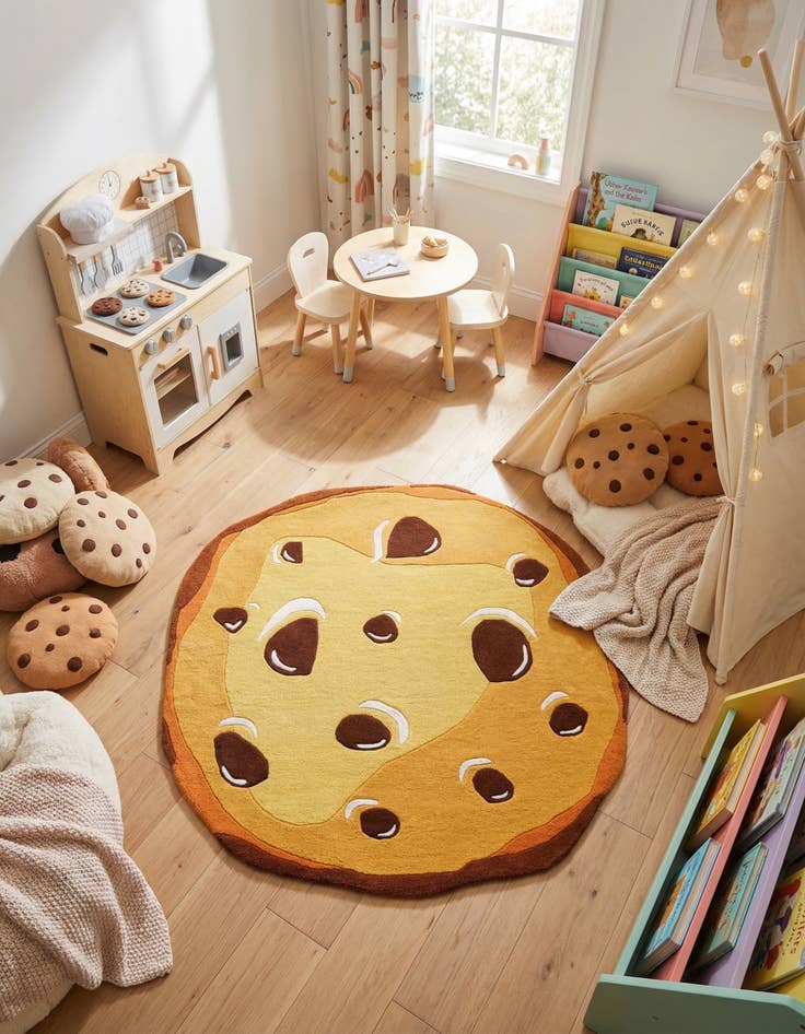 Detail image of 5' 1 x 5' 1 Playtime Kids Wool Freeform Rug