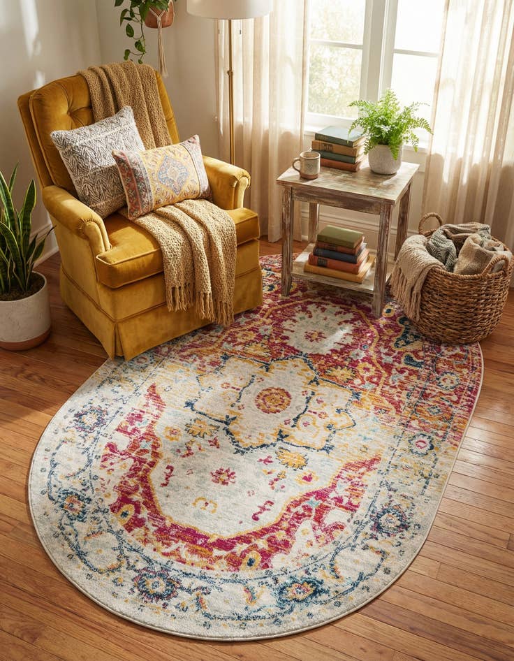 Detail image of 5' 3 x 8' Madeline Vintage Oval Rug
