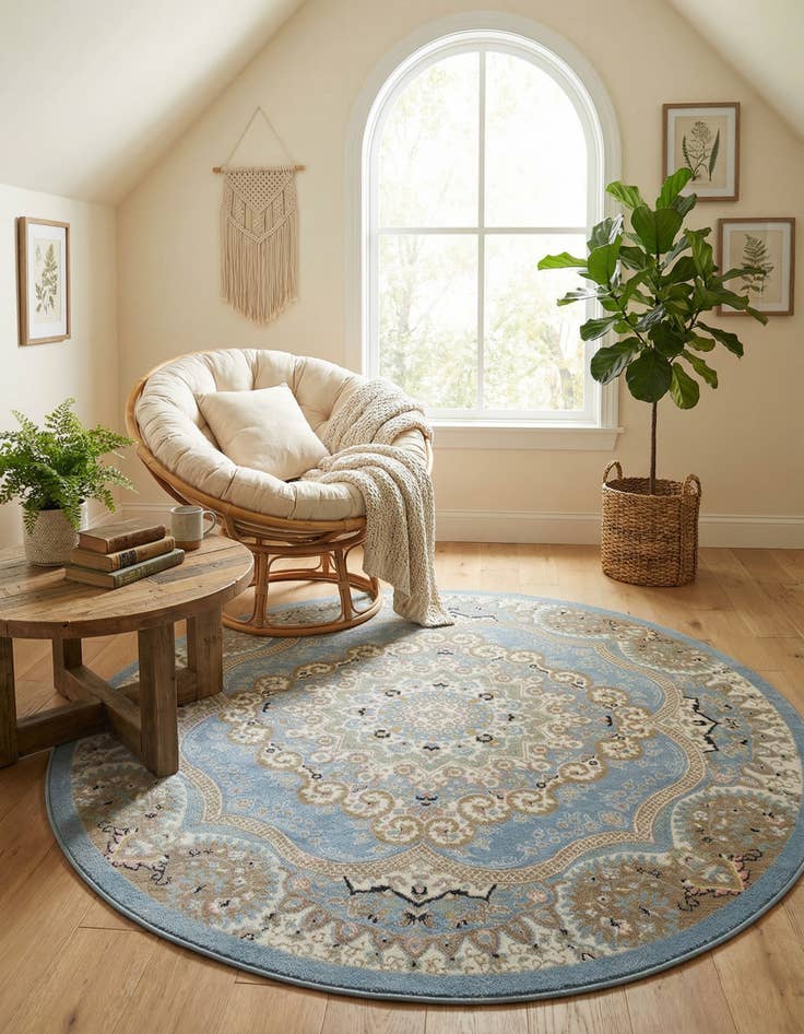 Detail image of 7' 10 x 7' 10 Kamala Washable Round Rug