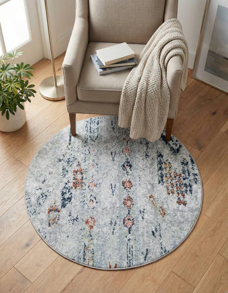 Detail image of 3' 3 x 3' 3 Kamala Washable Round Rug