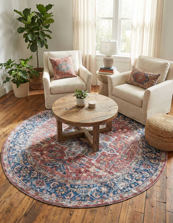 Detail image of 7' 10 x 7' 10  Washable Yara Round Rug