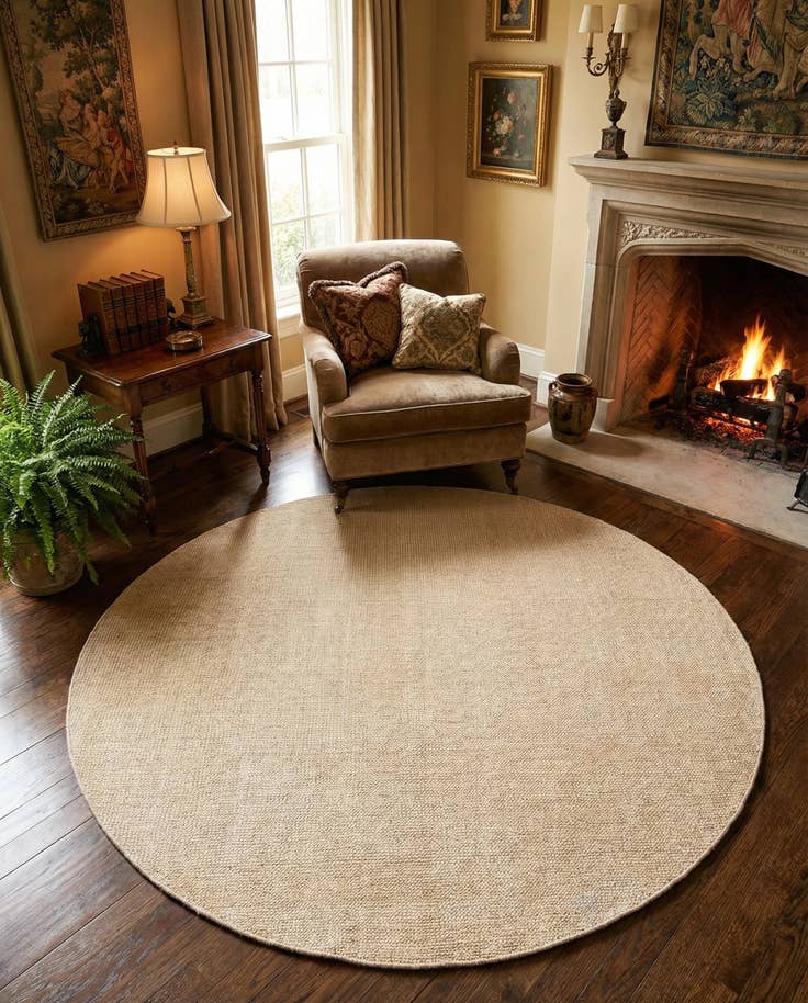 Detail image of 6' 1 x 6' 1 Hand Woven Jill Zarin English Manor Wool Round Rug