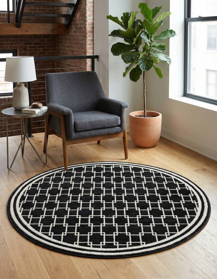 Detail image of Jill Zarin 4' x 4' Metropolitan Uptown Round Rug