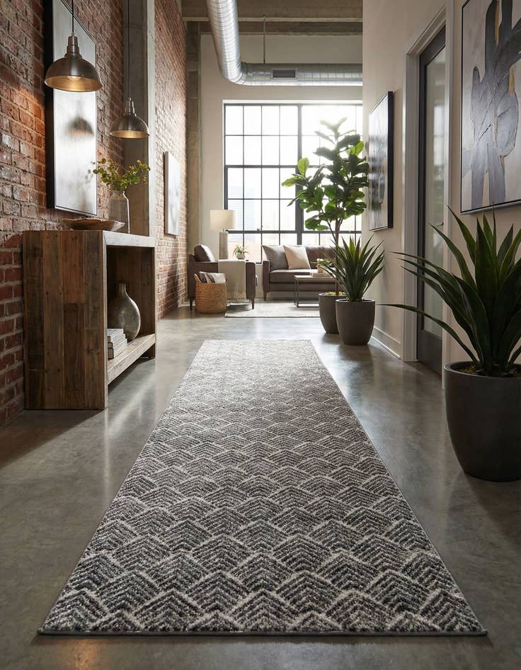 Detail image of 2' 7 x 12' Eco Trellis Runner Rug