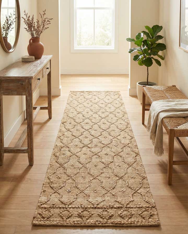 2' x 8' Hand Woven Larsa Jute Runner Rug