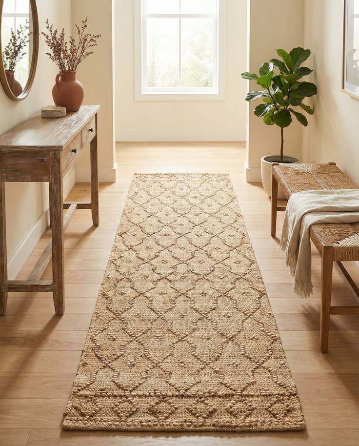 Detail image of 2' x 8' Hand Woven Larsa Jute Runner Rug