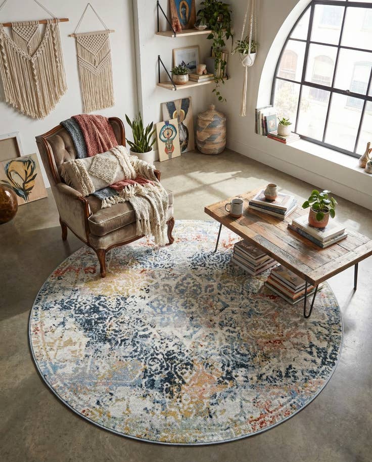 Detail image of 5' 3 x 5' 3 Kamala Washable Round Rug