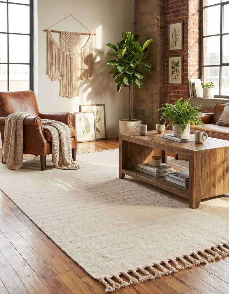 Detail image of 8' x 10' Hand Woven Chindi Cotton Rug